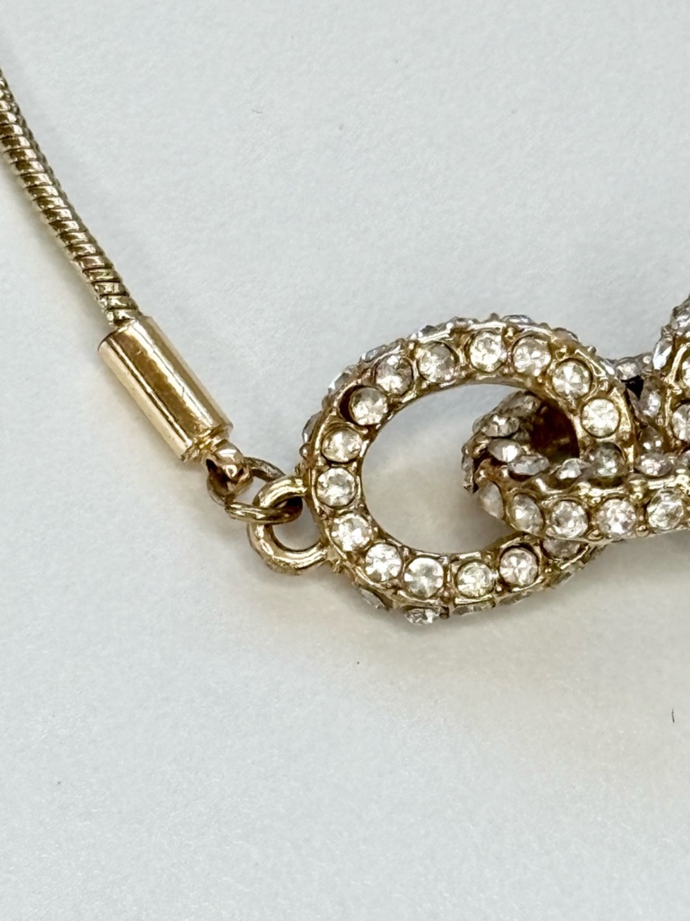 Jessica Simpson Gold Crystal Link Slider Bracelet with Clear Stones - Picture 2 of 6